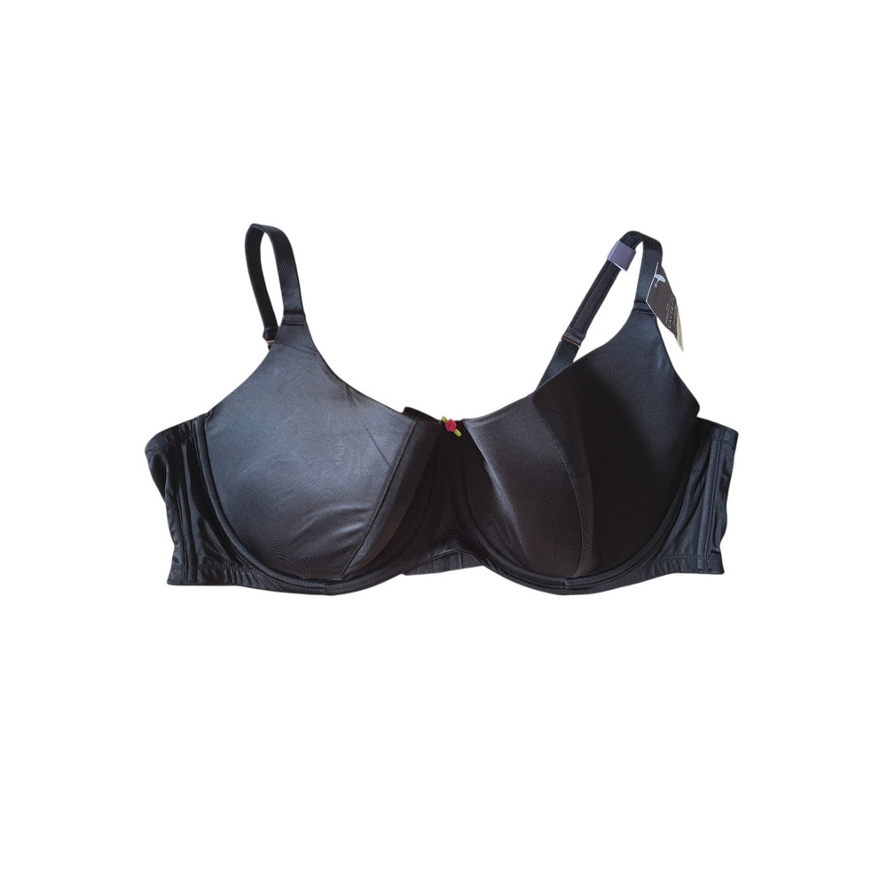 Cacique Seriously Sexy Lightly Lined Scoop Balconette Bra Black 50DD NWT